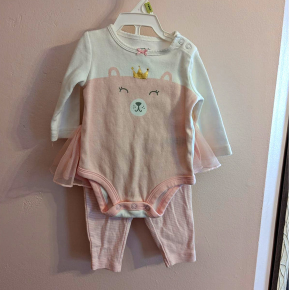 Carter's Princess Bear Tutu Pants 3 month outfit set - Picture 2 of 6